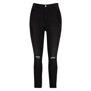 BOOHOO- Black Distressed Jeans